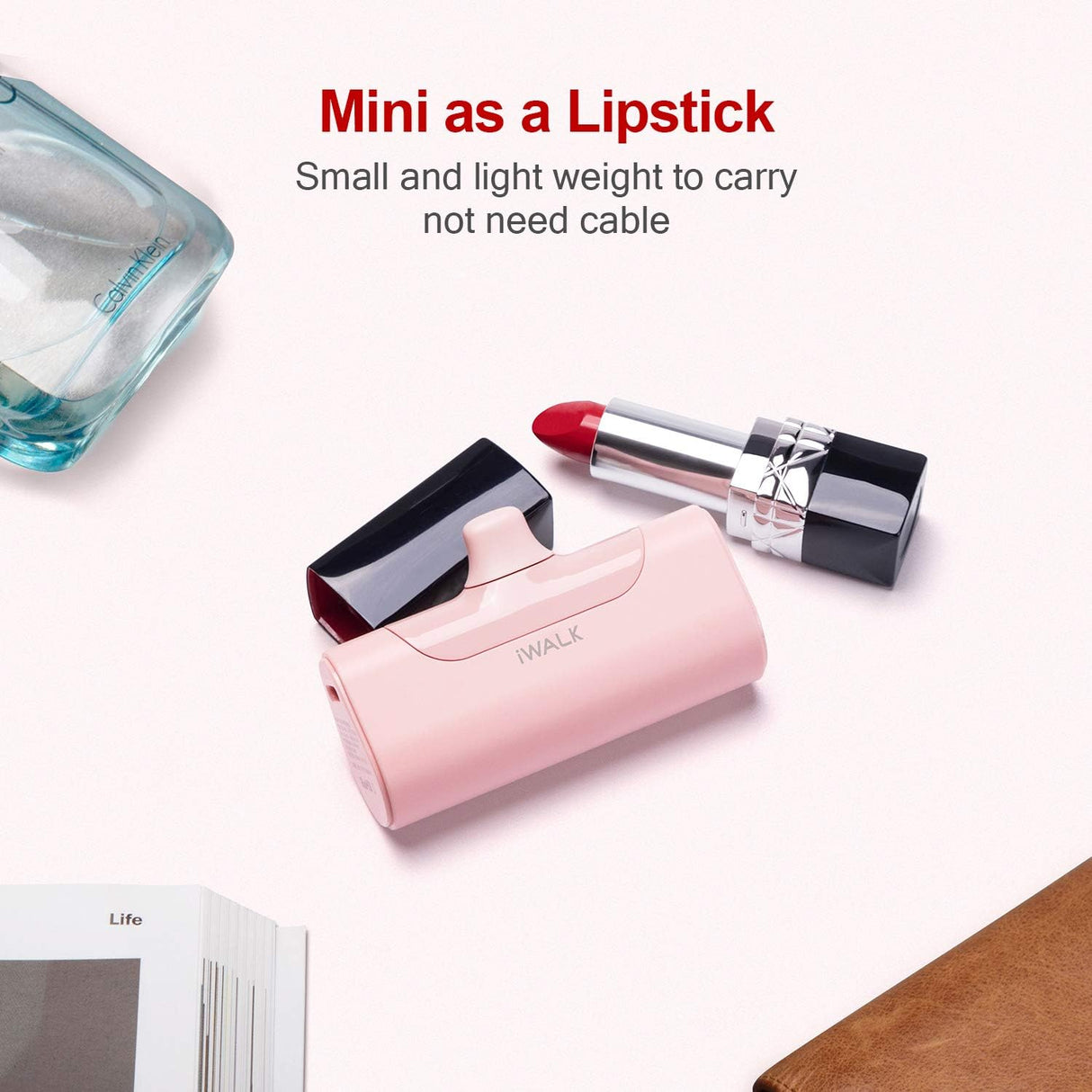 Cargador portátil para celular de 4500 mAh rosado