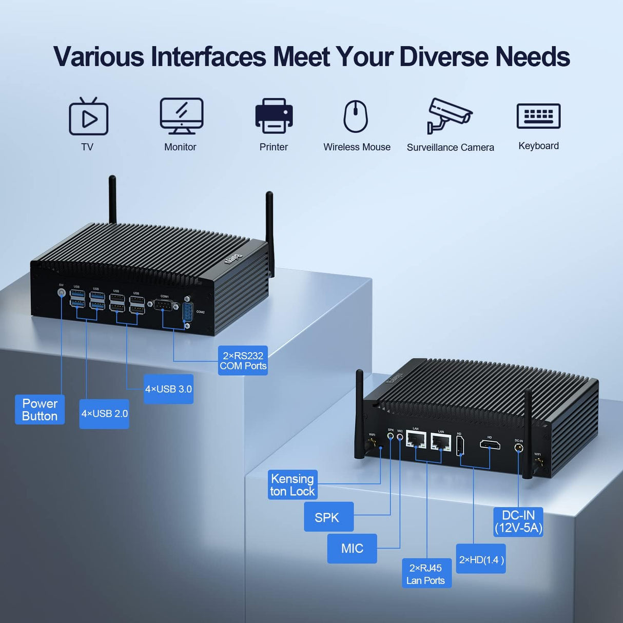 Computadora de escritorio sin ventilador Core i5-7300U