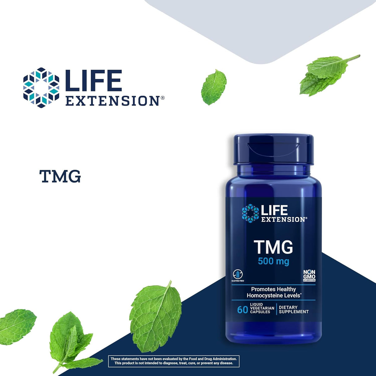Life Extension TMG 500 mg – Trimetilglicina sin gluten 60 u