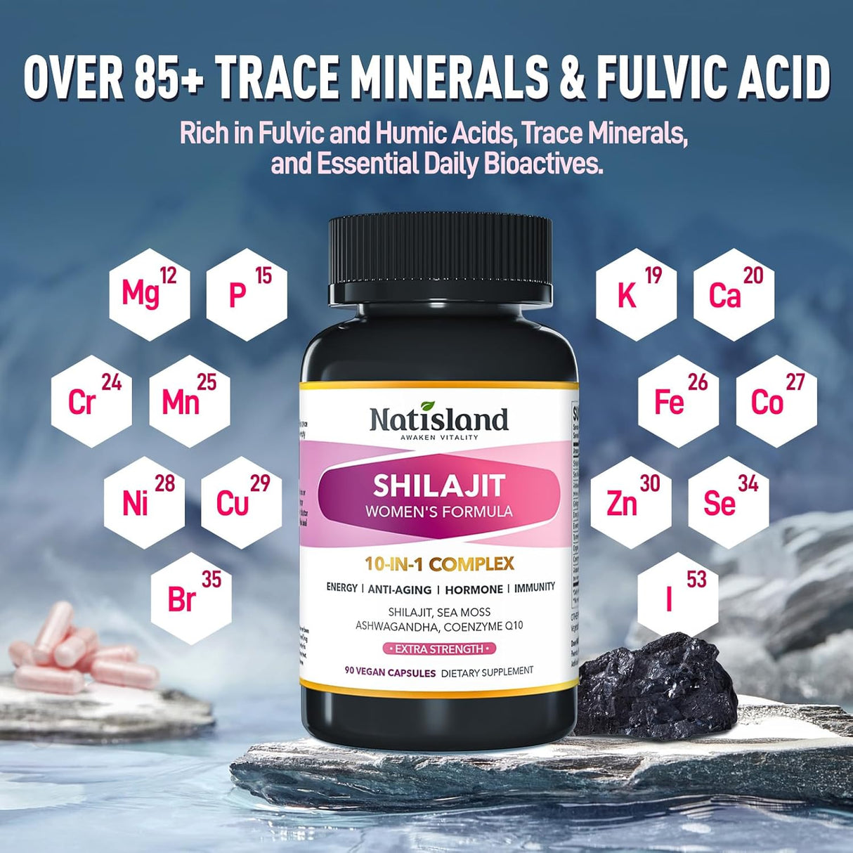 Shilajit para Mujeres Cápsulas, Himalaya 15000MG, 90u