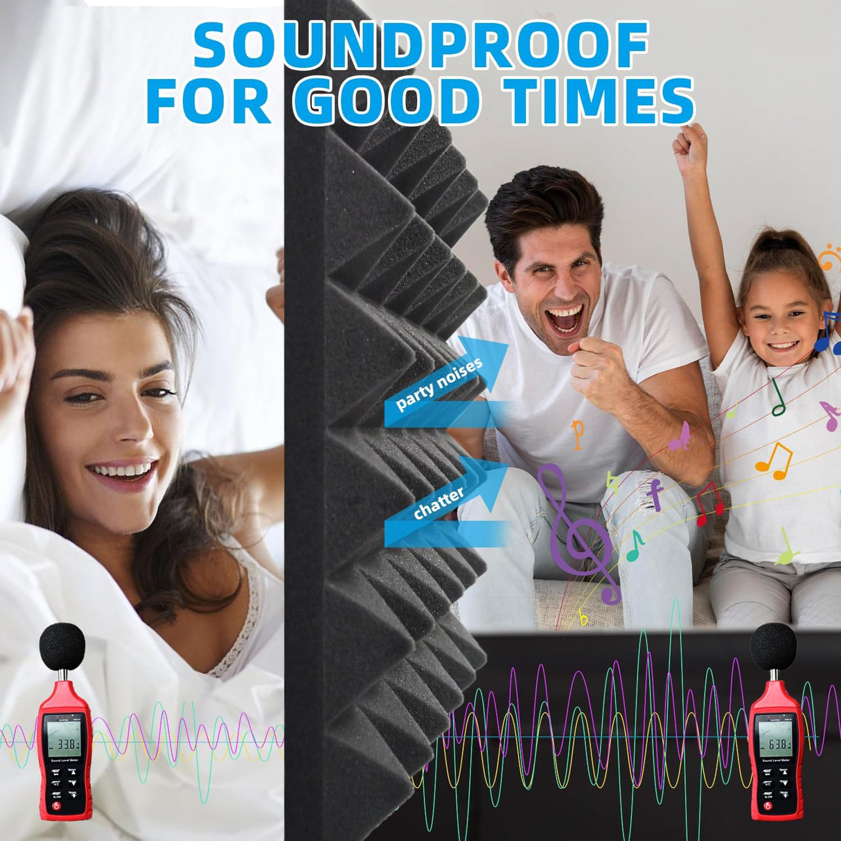 Paneles Acústicos de Espuma Alta Densidad 36 Piezas 2×12