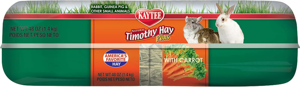 Heno Timothy Plus de Kaytee, con zanahoria, 48 onzas, estándar
