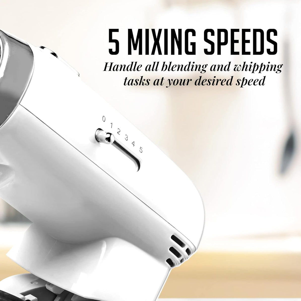 Batidora de pie OVENTE 3.5L, 5 velocidades, 250W SM680W