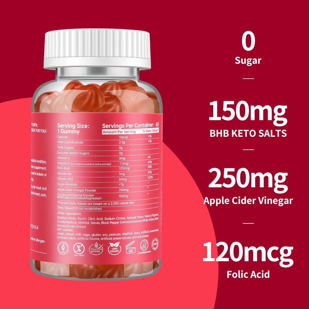 Suplementos sin azúcar para pérdida de peso de vinagre