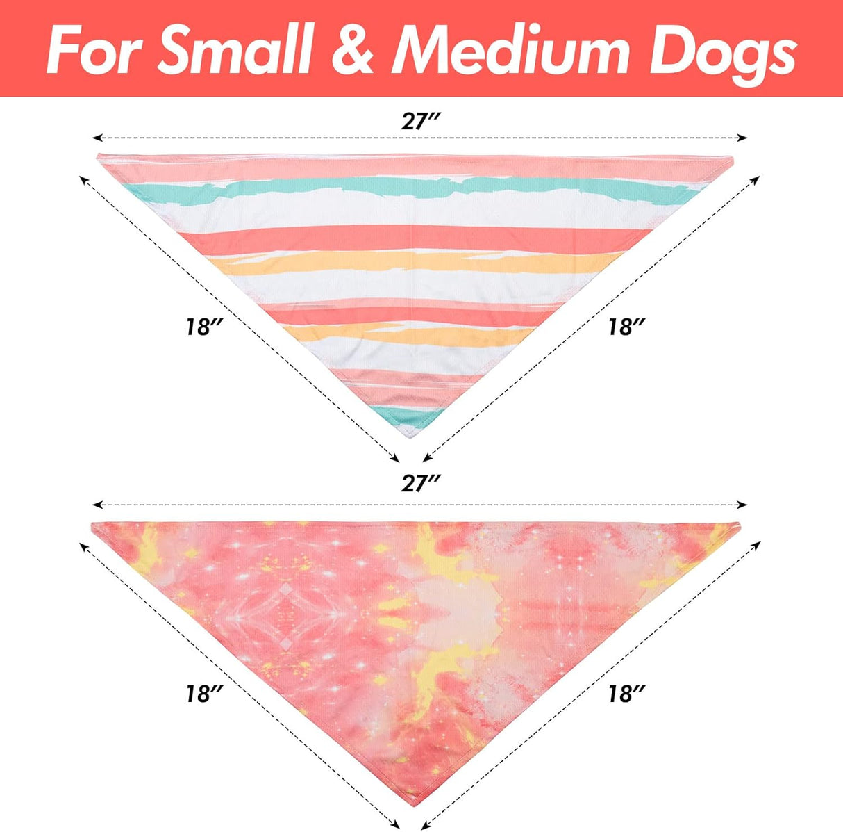 Disfraces de 2 bandanas refrescantes para perros talla única