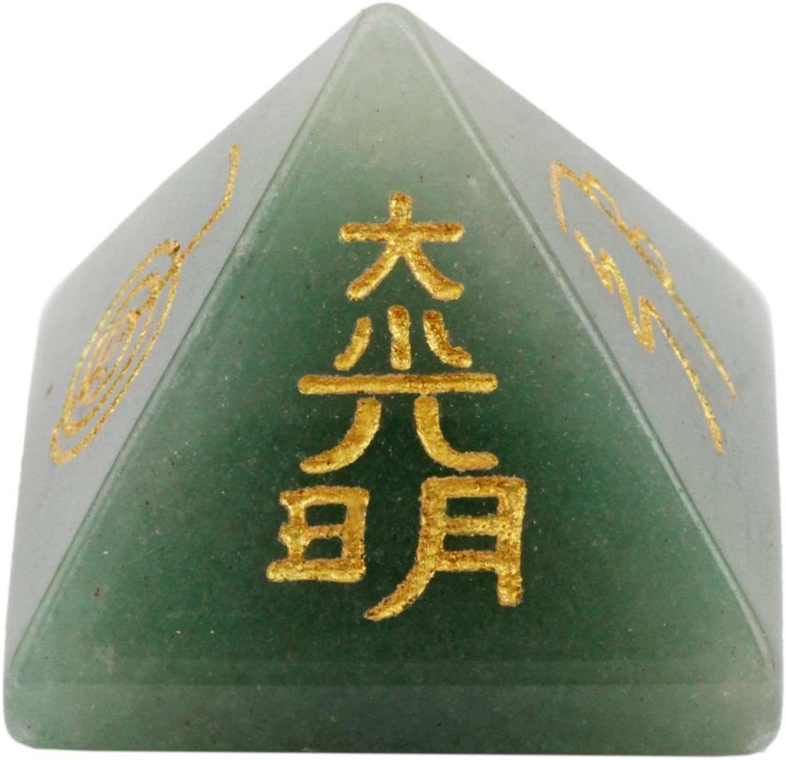 Figura de pirámide de piedra metafísica sanadora, de cristal, cuarzo rosa, y fluorita.