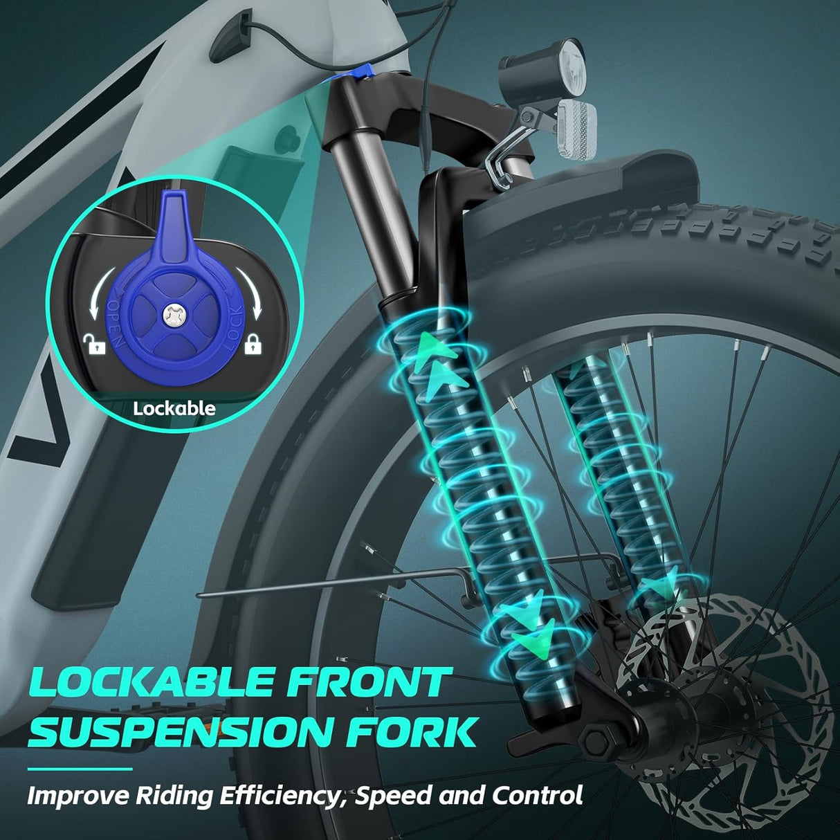 Bicicleta eléctrica Vivi ACE01, 1475W, 48V, 7 velocidades