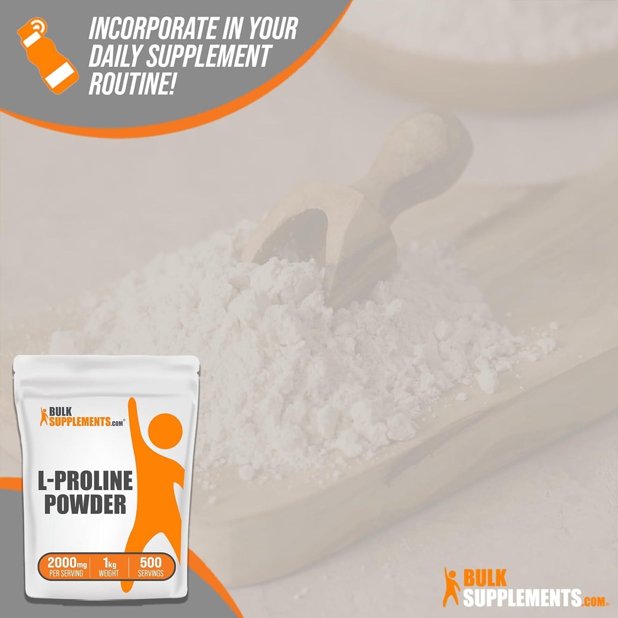 Suplemento BulkSupplements.com L-Proline Powder nutricional