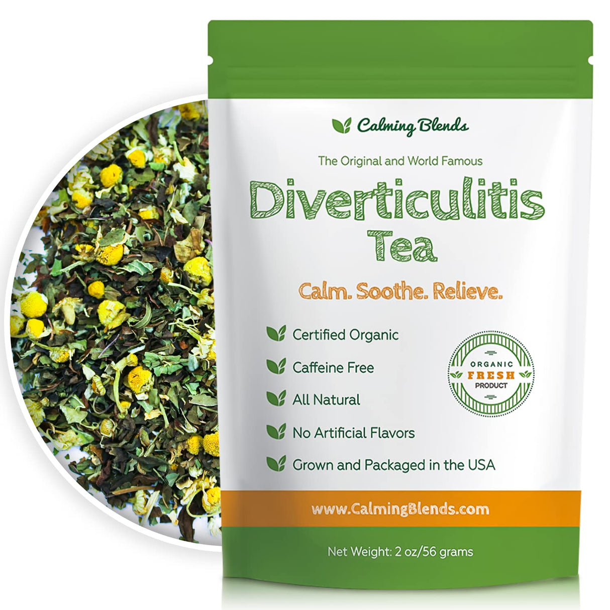 Té para Diverticulitis Calming Blends | Orgánico, Sin Cafeína