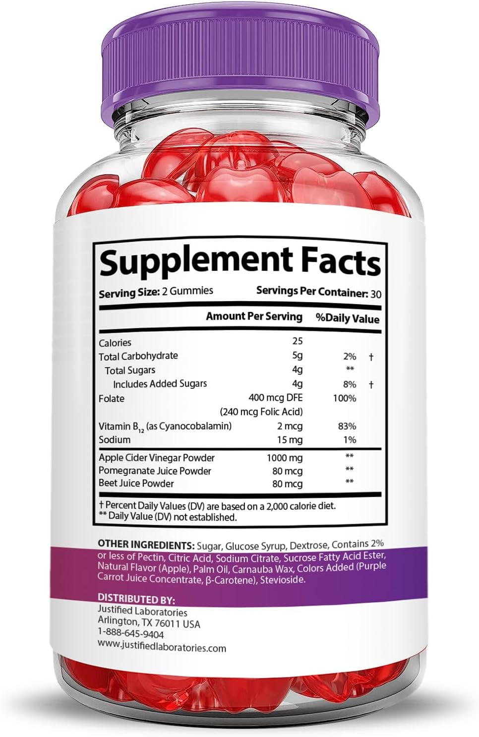 Keto Gummies Vinagre de sidra de manzana Paquete 2 PureSlim