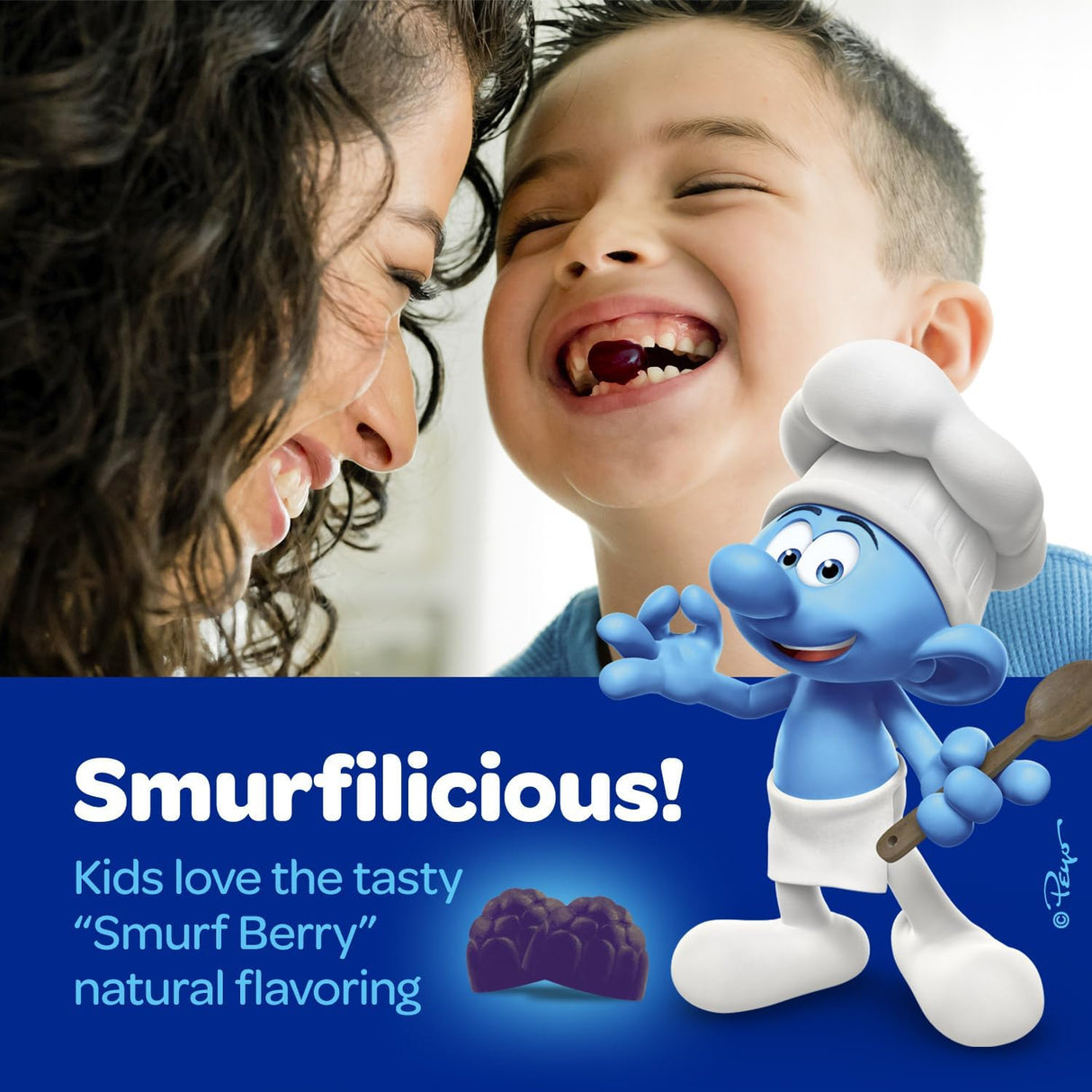 Gominolas Multivitamínicas Smurfs, 15 Vitaminas, 60 Gummies