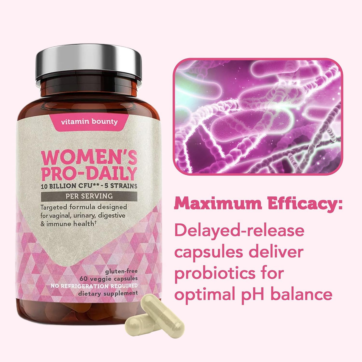 Vitamin Bounty Probiótico vaginal y prebiótico para mujer