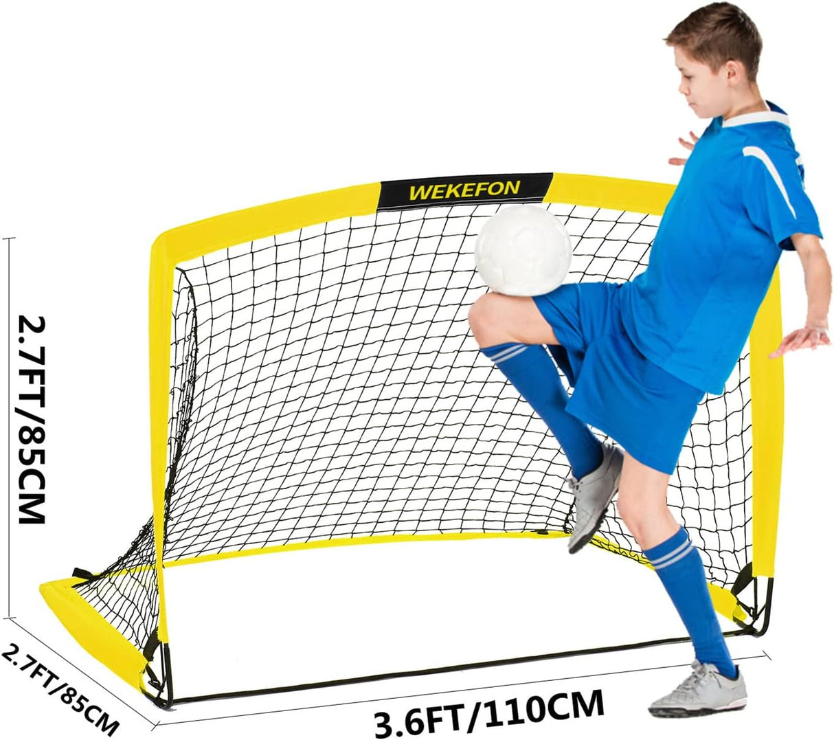 WEKEFON Porterías de fútbol juego de 2 plegable portátil