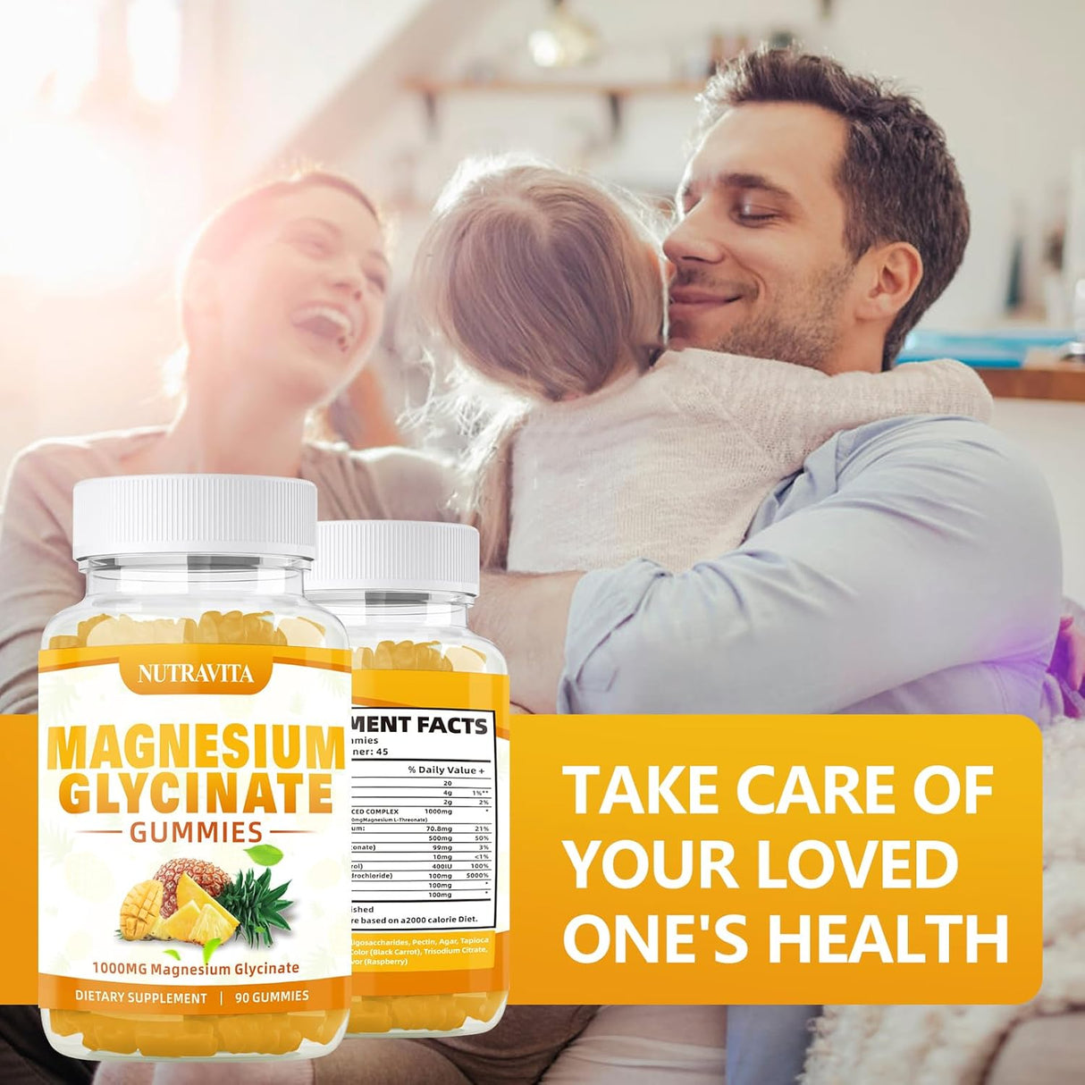 Suplemento de glicinato de magnesio 1000 mg con L-treonato