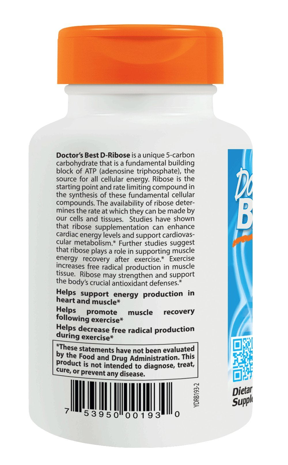 Doctor's Best D-Ribose con bioenergía ribosa, vegana, mejora