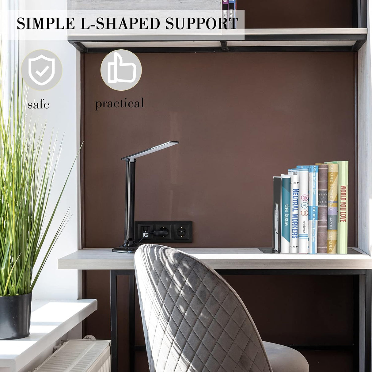 Sujetalibros de metal resistente color negro