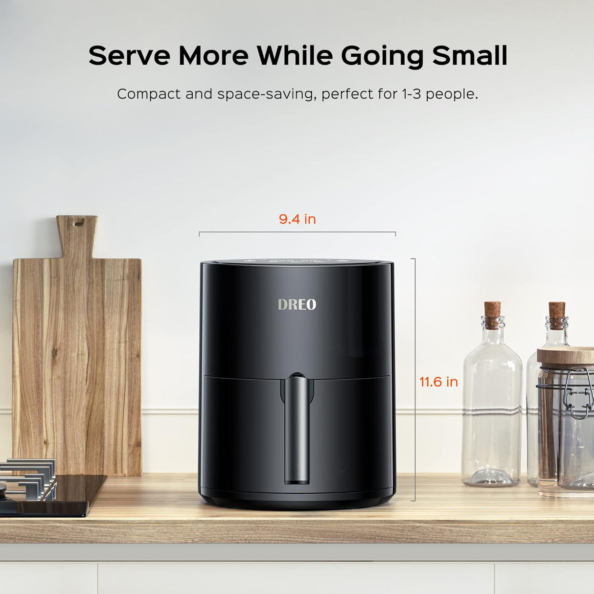 Freidora de Aire Dreo 4L 9 Funciones 50 Recetas DR-KAF002