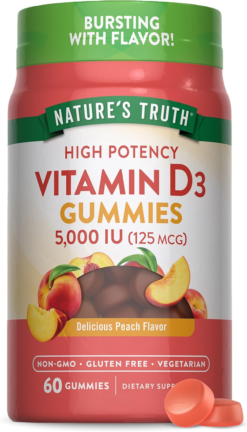 Gomitas de Vitamina D3 5000 IU | Nature's Truth | 60 Unidades