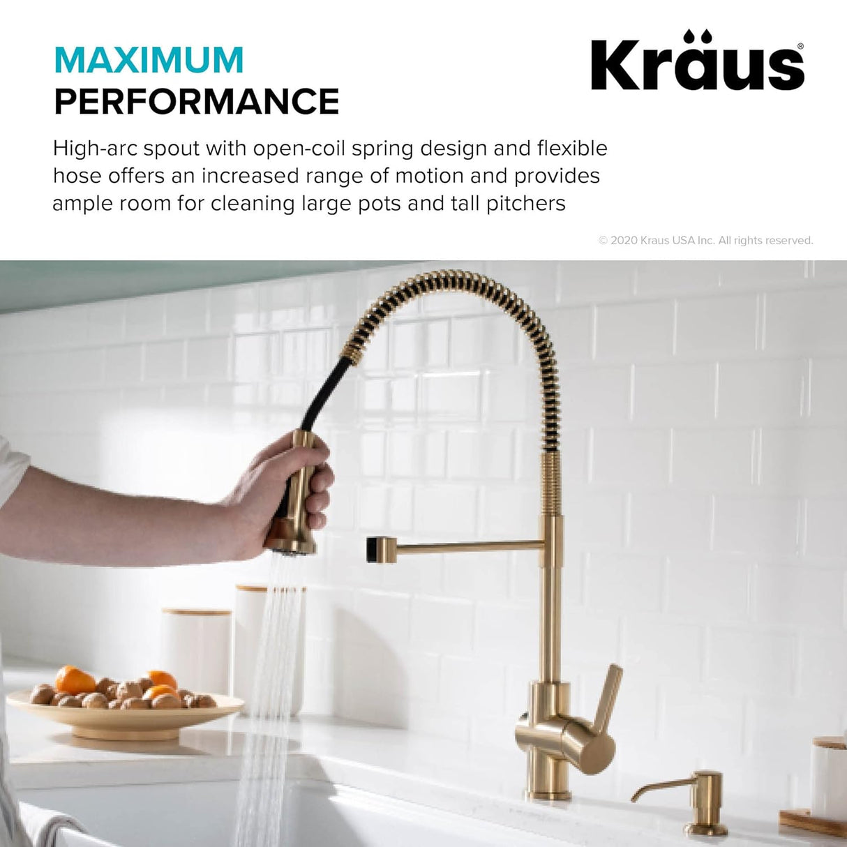 Grifo de cocina con cabezal rociador KPF-1690BG Kraus