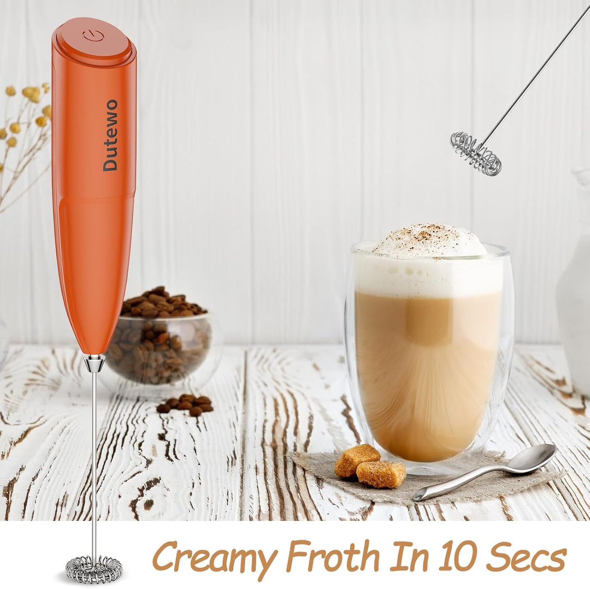Espumador de Leche Dutewo, Batidor Eléctrico, Modelo 178C