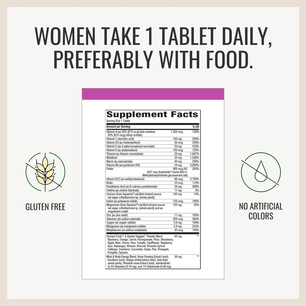 Multivitamínico completo apoya el bienestar del cuerpo e