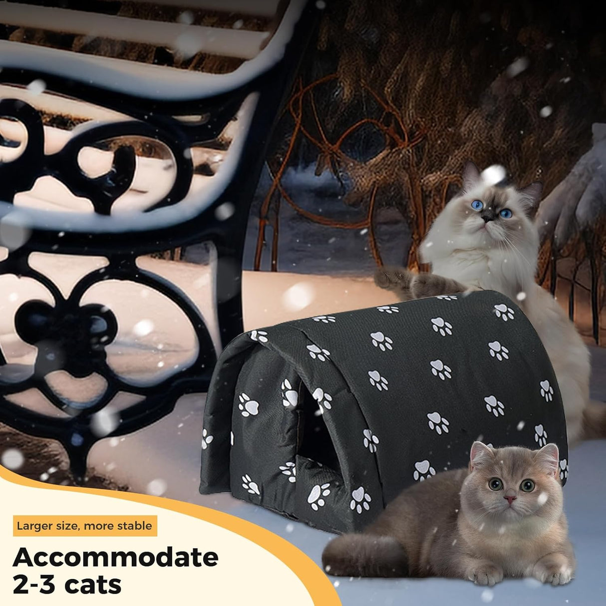 Casa para Gatos Exteriores, Refugio Resistente, Modelo P-2023