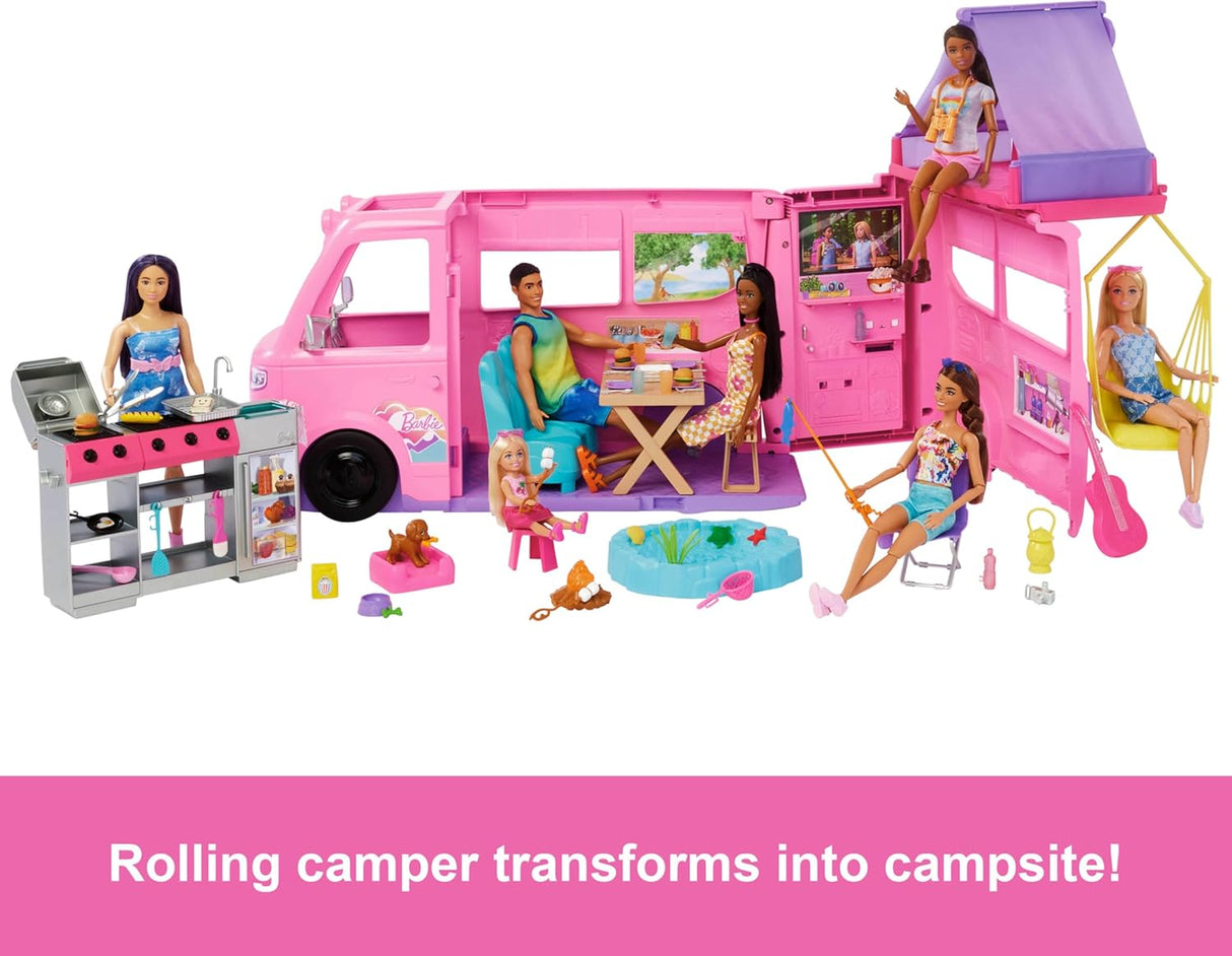 Barbie Dream Camper Set con Tienda, Accesorios y Características