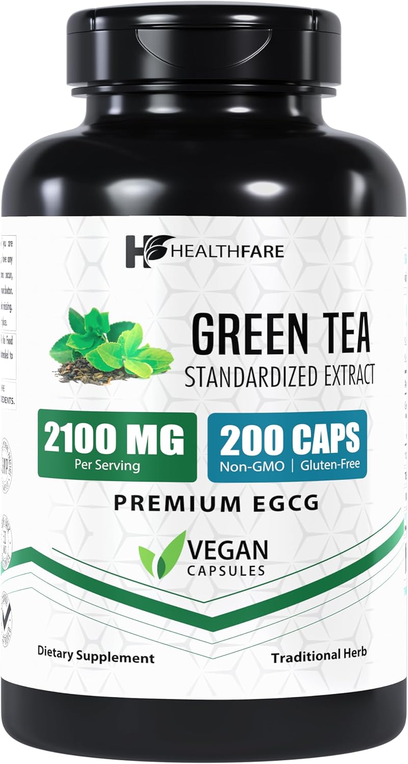 Extracto de té verde EGCG, 2100mg, 200 cápsulas, 50% EGCG