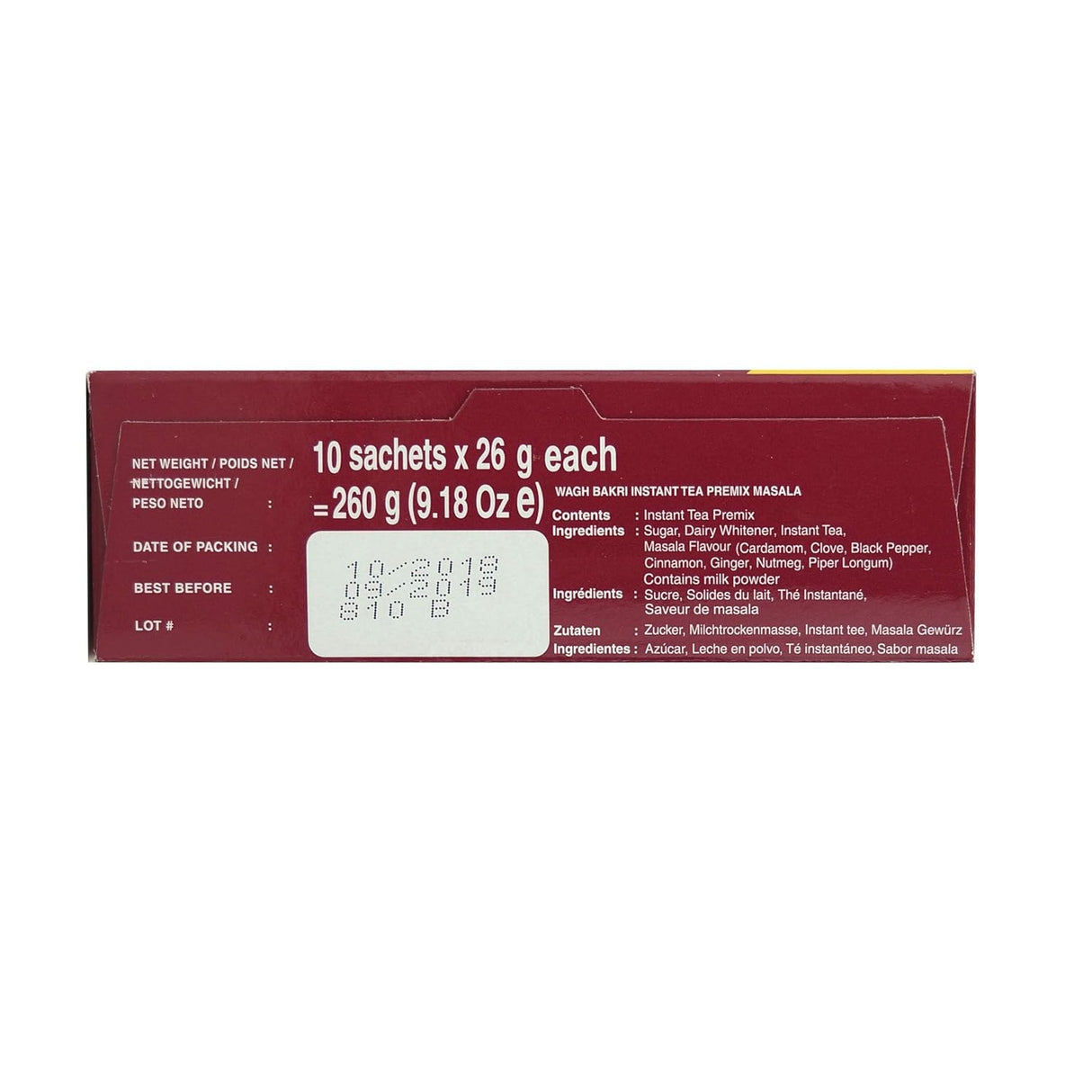 Té Masala Instantáneo Wagh Bakri | 10 Sachets 140g