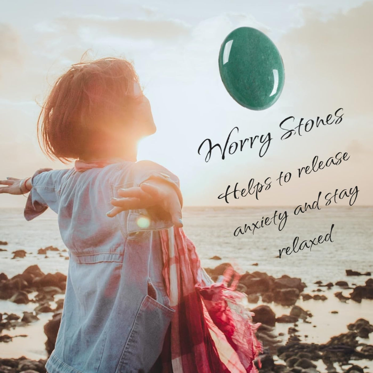 Cristales de aventurina verde de 2.4 pulgadas, cristales