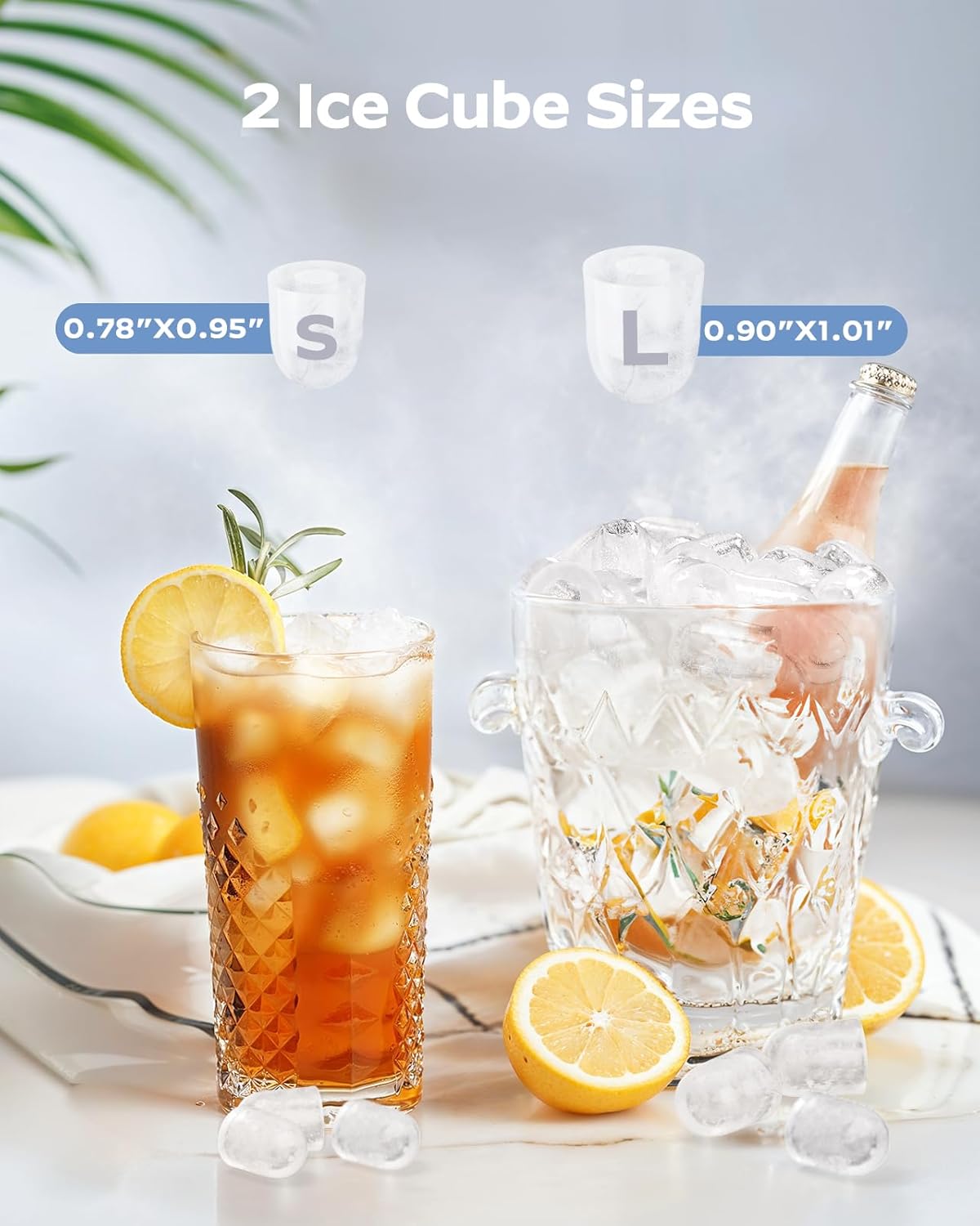 Máquina de Hielo Portátil, 26 lbs/día, 9 Cubos en 6 Min.