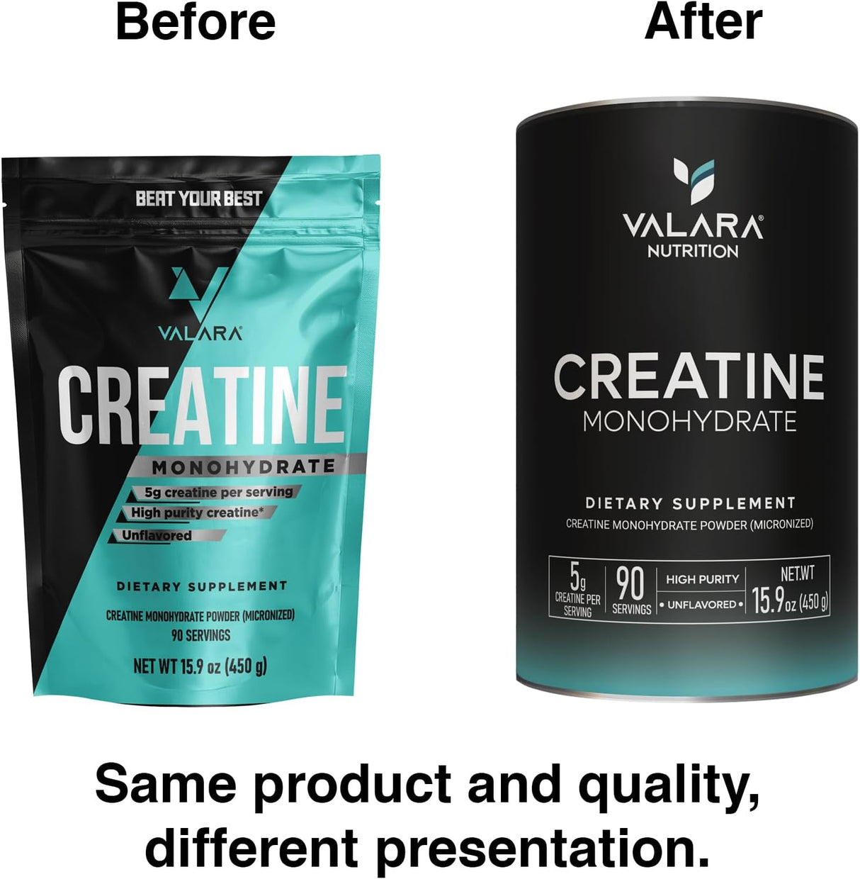 Valara Creatina Monohidrato Micronizado 450g, Vegan, Keto