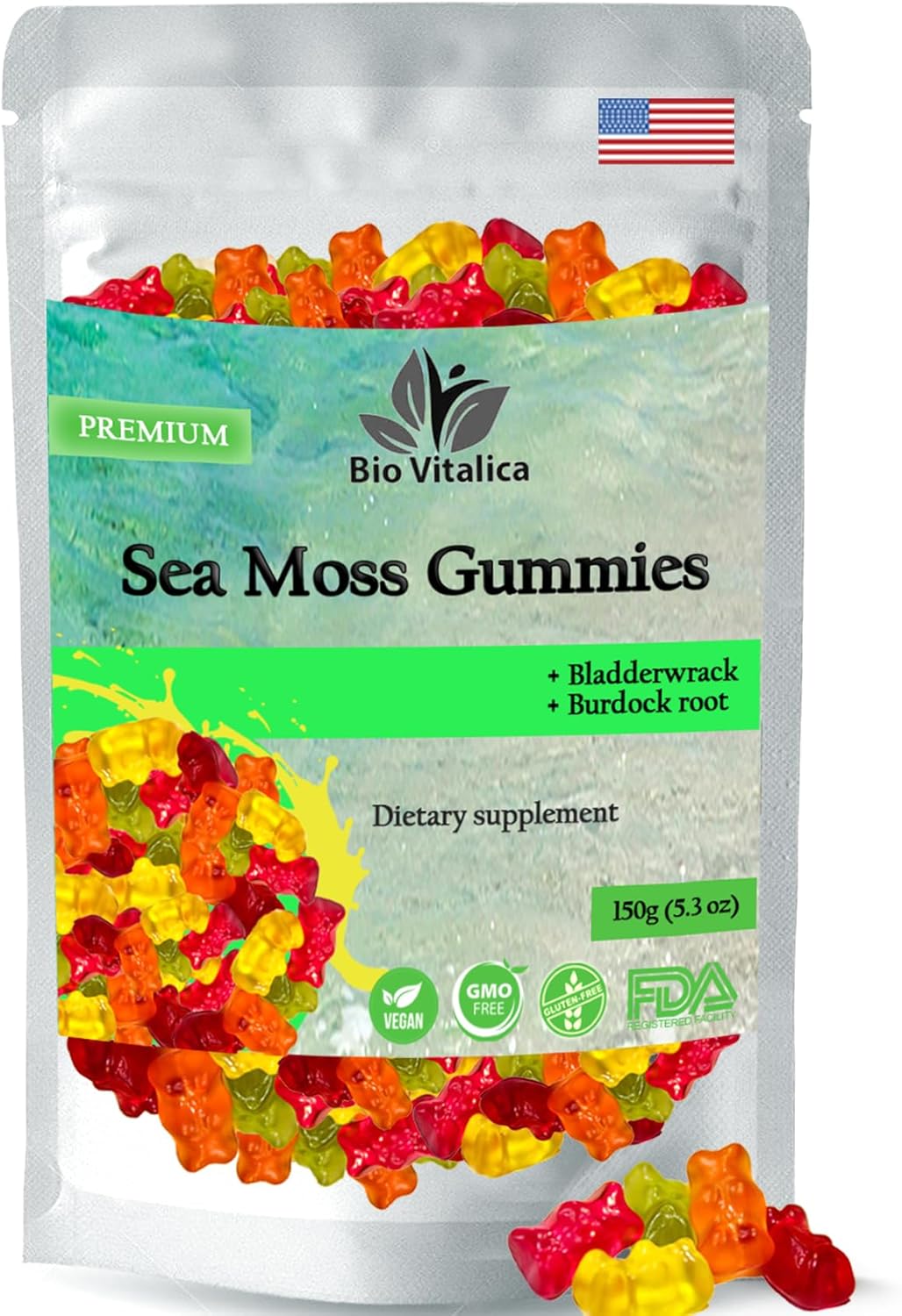 Bio Vitalica Gummies de Musgo Marino, Orgánico, Inmunidad (1)