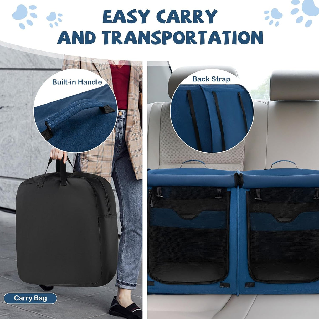 Transportín para gatos PETSITE, con compartimentos y hamacas