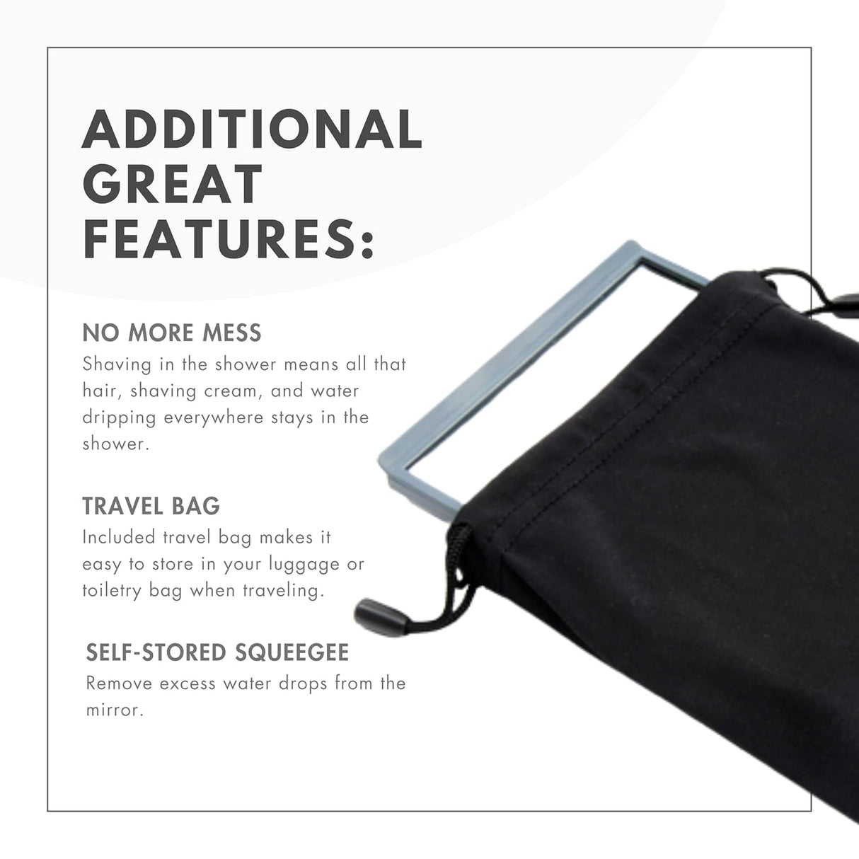 Espejo de ducha que no se empaña con limpiavidrios