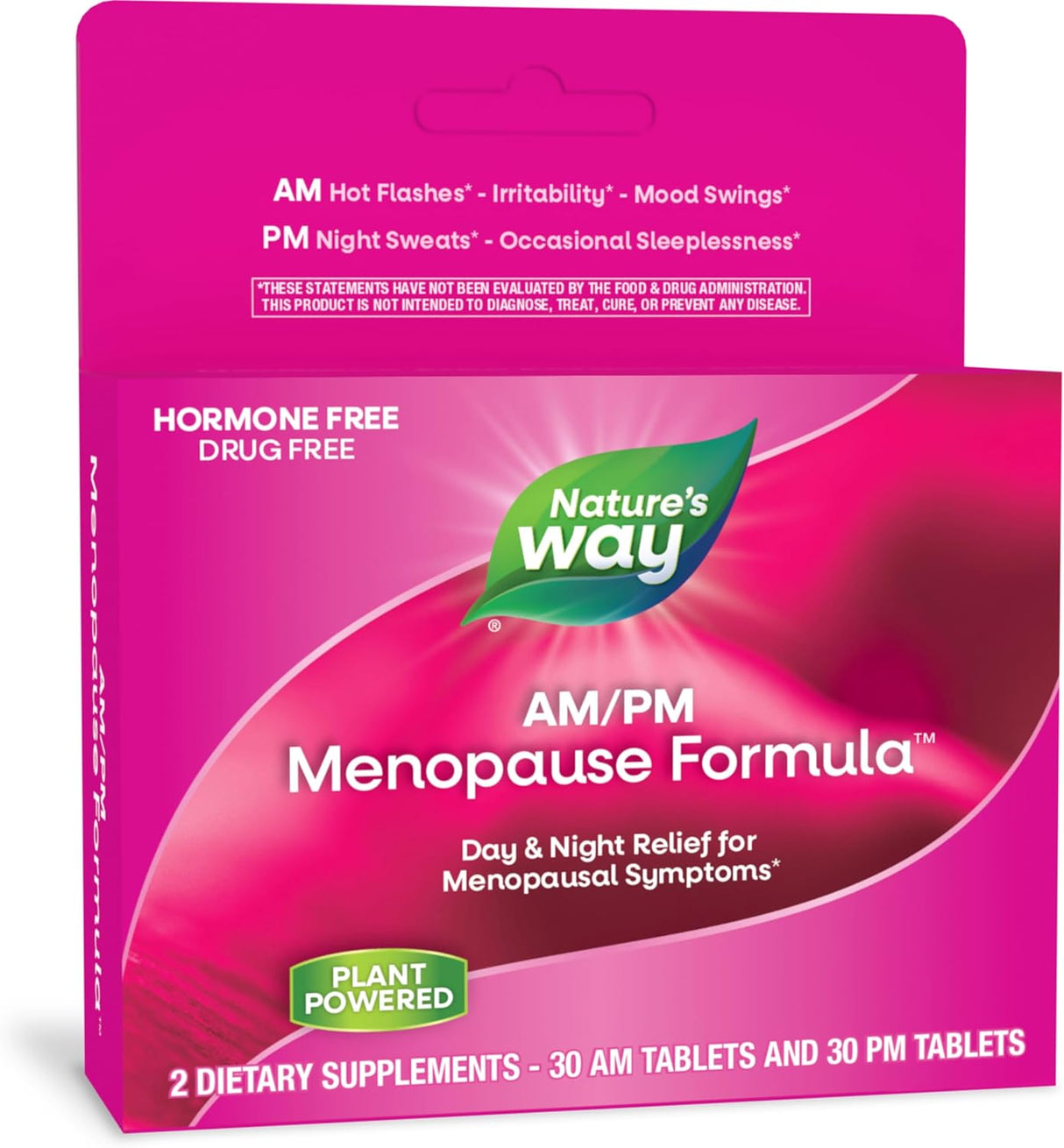 Natures Way Menopausia AM/PM, Alivio, Sueño, 60 tabletas