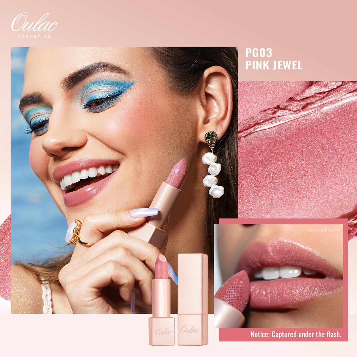 Labial Hidratante con Brillo, Nutritivo y Ligero, PG03 Pink Jewel