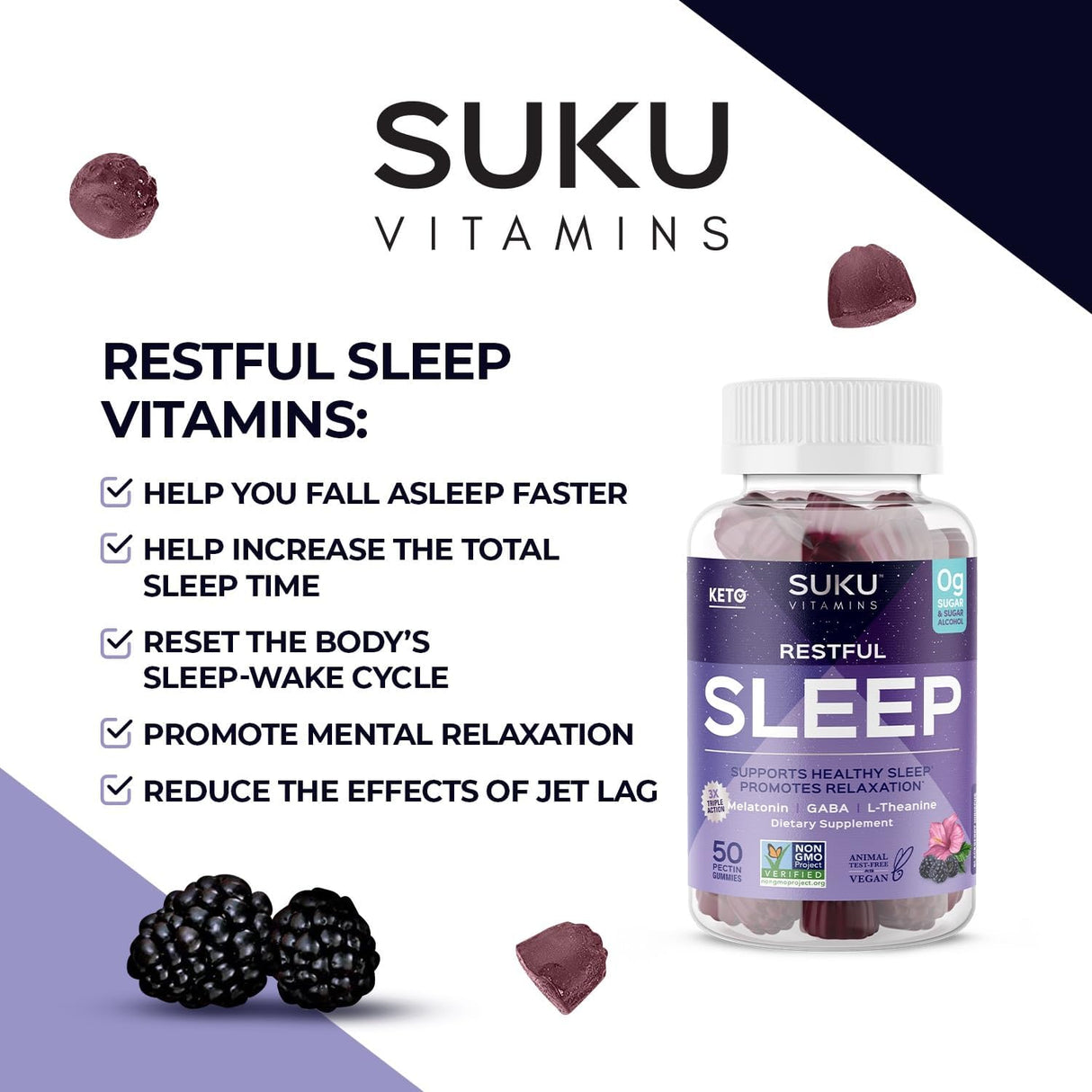 Suplemento Sueño reparador Gomitas de lteanina y GABA