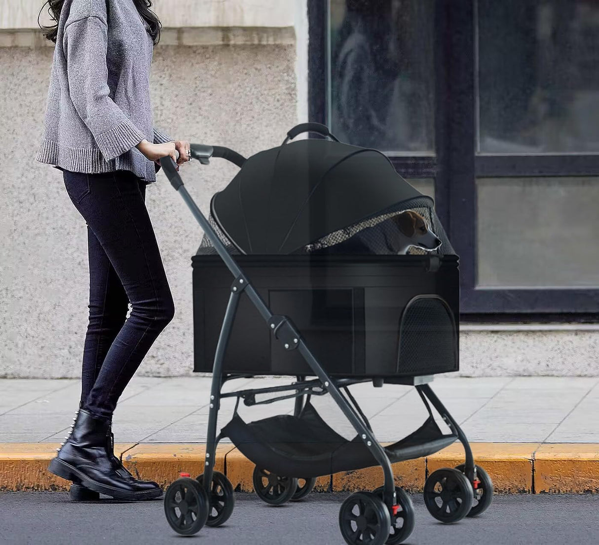 Carrito para Perros 3 en 1, Plegable, Soporta hasta 25kg