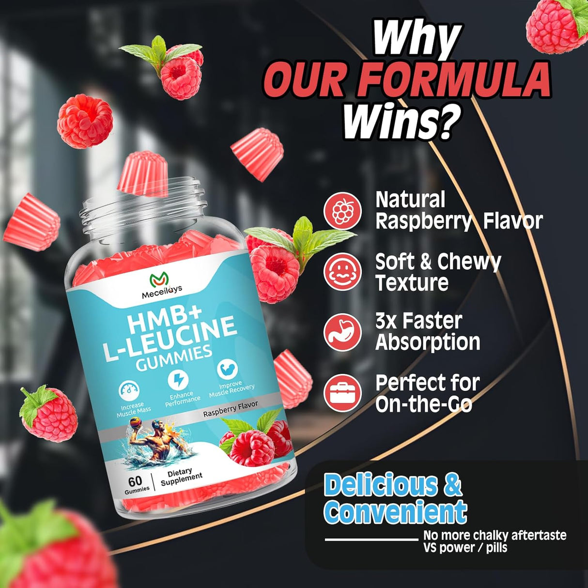 Gummies HMB Leucina para músculo 120u NutriFit