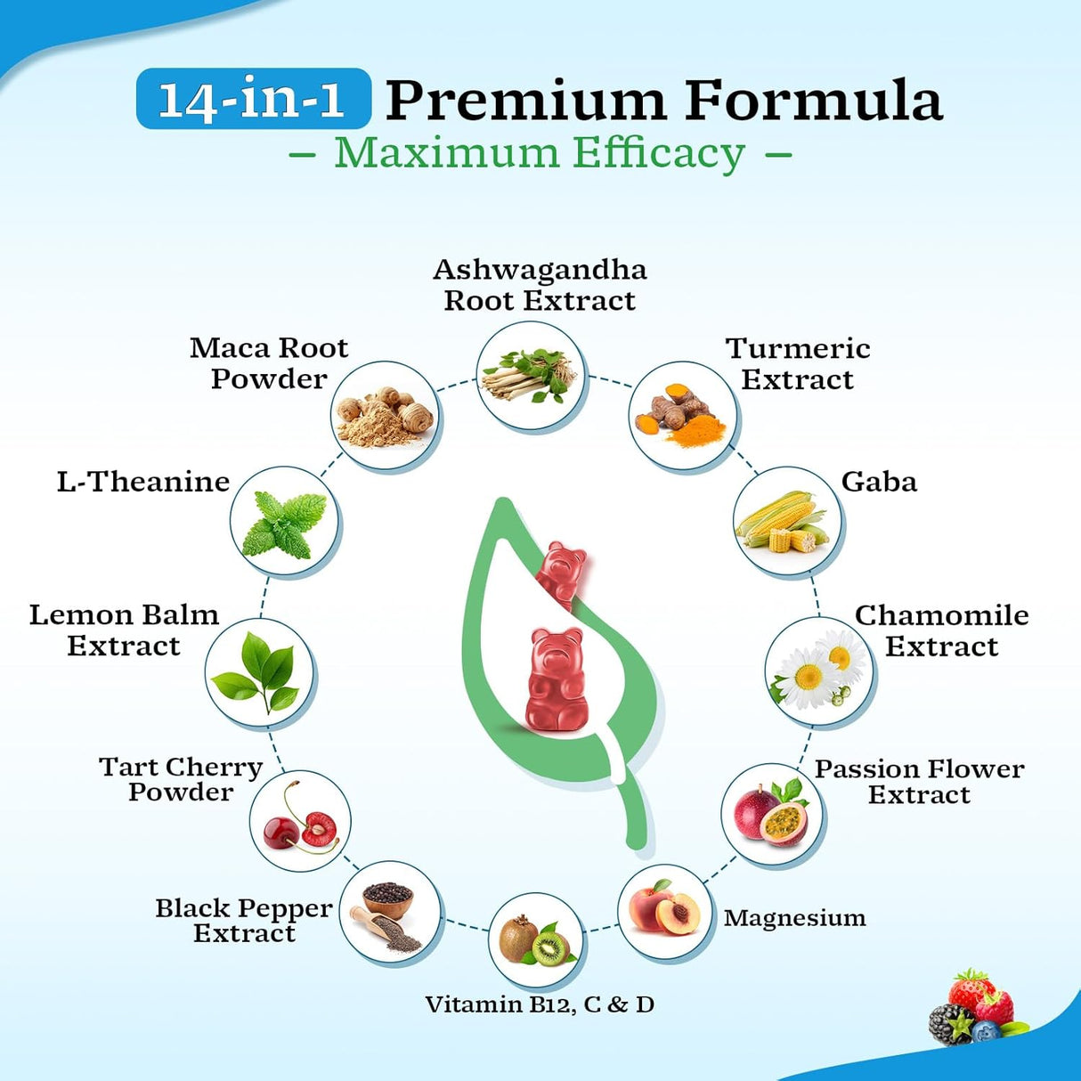 Gomitas de Ashwagandha 3000 mg, apoyo inmune, 120 piezas