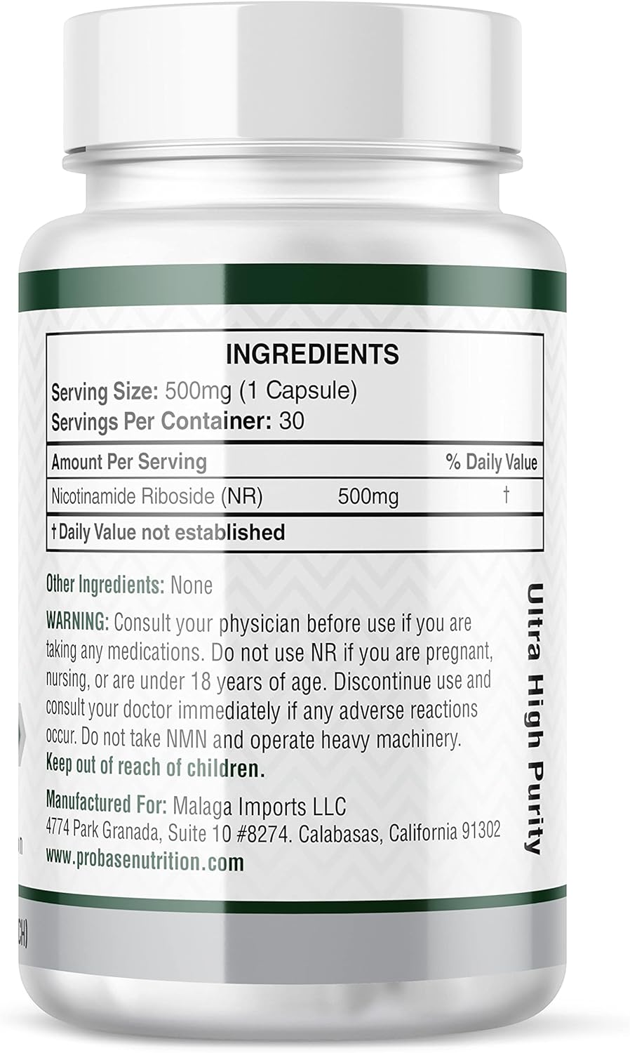 Suplemento NMN Alternative, NR, 30 unidades/500 mg NAD+