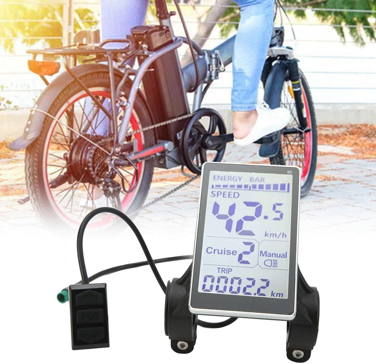 Panel LCD para Bicicleta Eléctrica, Universal 24V-60V, M5