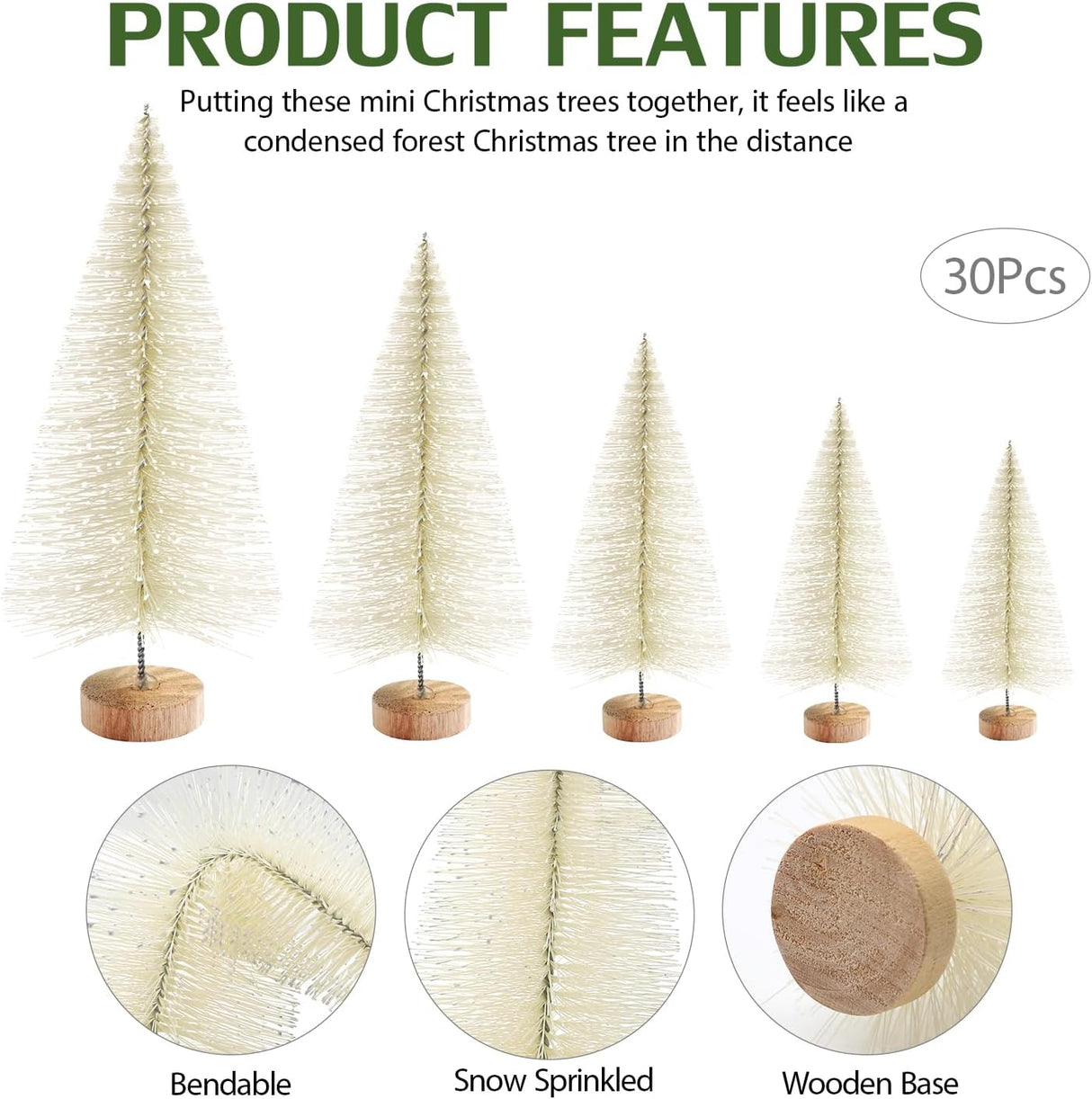 Mini Árboles de Navidad Artificiales 30Pcs - Decoración Navidad