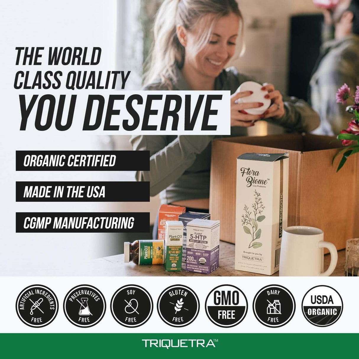 Vitamina D3 orgánica 5,000 UI con complejo prebiótico y superalimentos