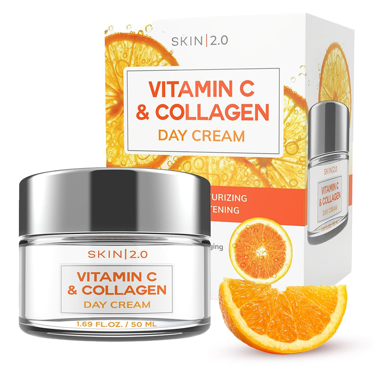 Hidratante facial diario de vitamina C y colágeno Skin 2.0