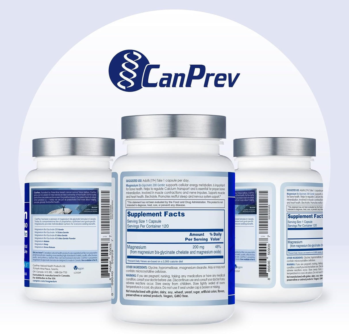 MagPrev Magnesio Bis-Glicinato 200mg 120 V-Caps