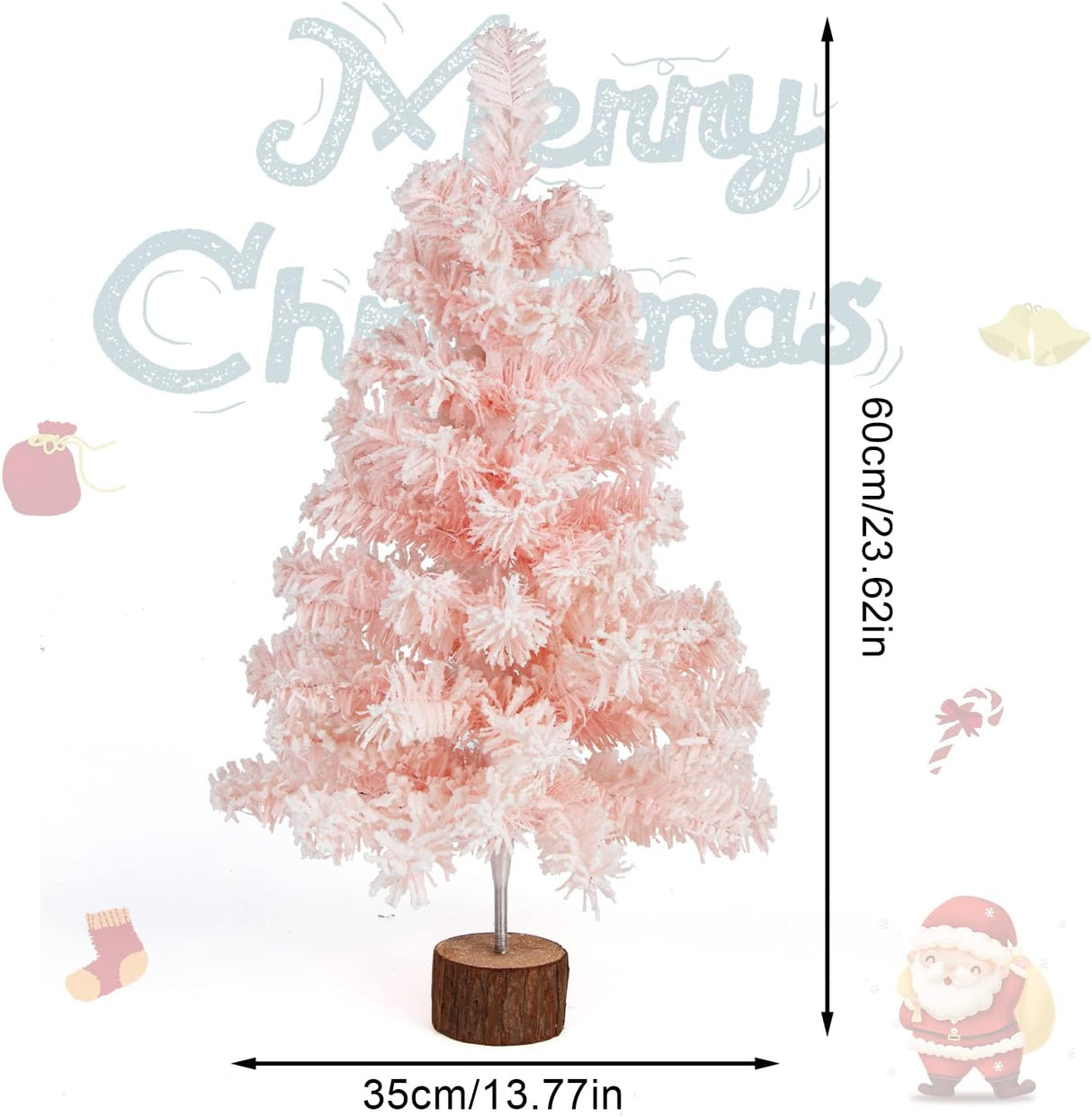 Árbol de Navidad Artificial Pequeño de 2 Pies con Nieve Flocking