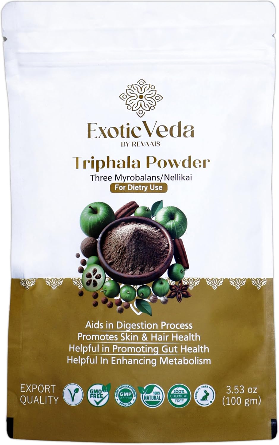 Polvo Orgánico de Triphala - Organic India - 100g Detoxificante