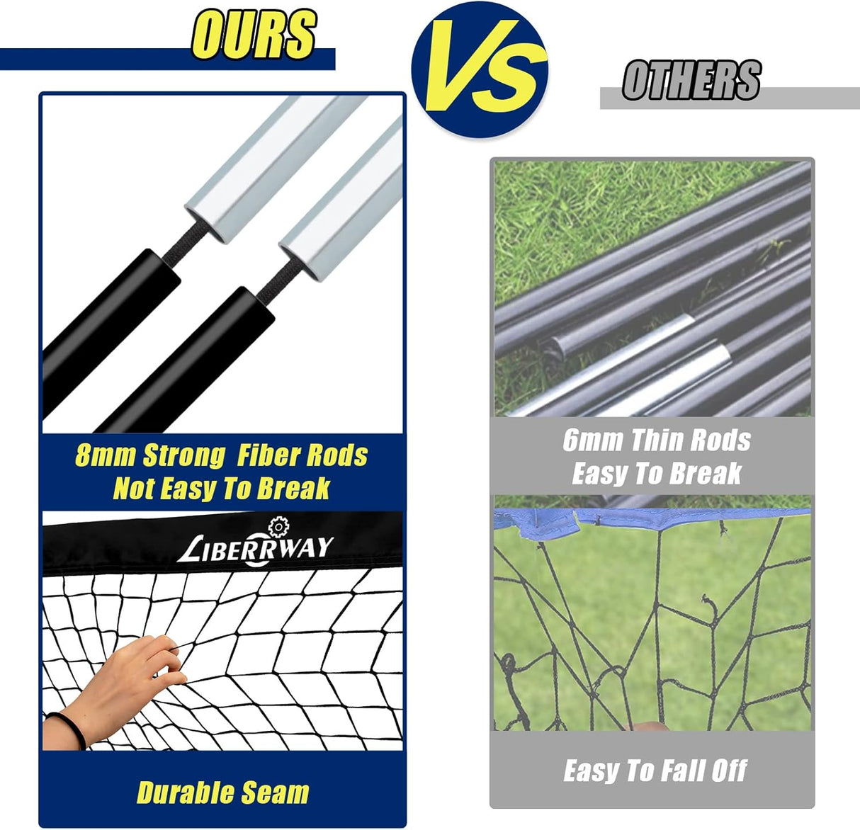 Porteria de futbol desplegable para niños, con bolso